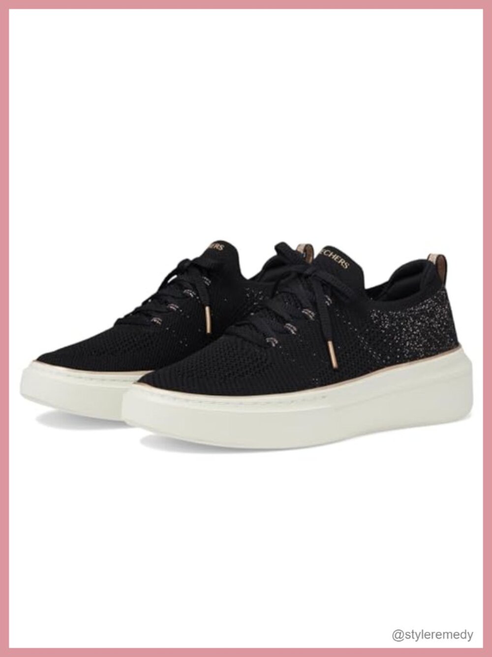 Skechers Cordova Classic Sparkling Dust Vegan Sneakers Memory Foam Stretch Fit
